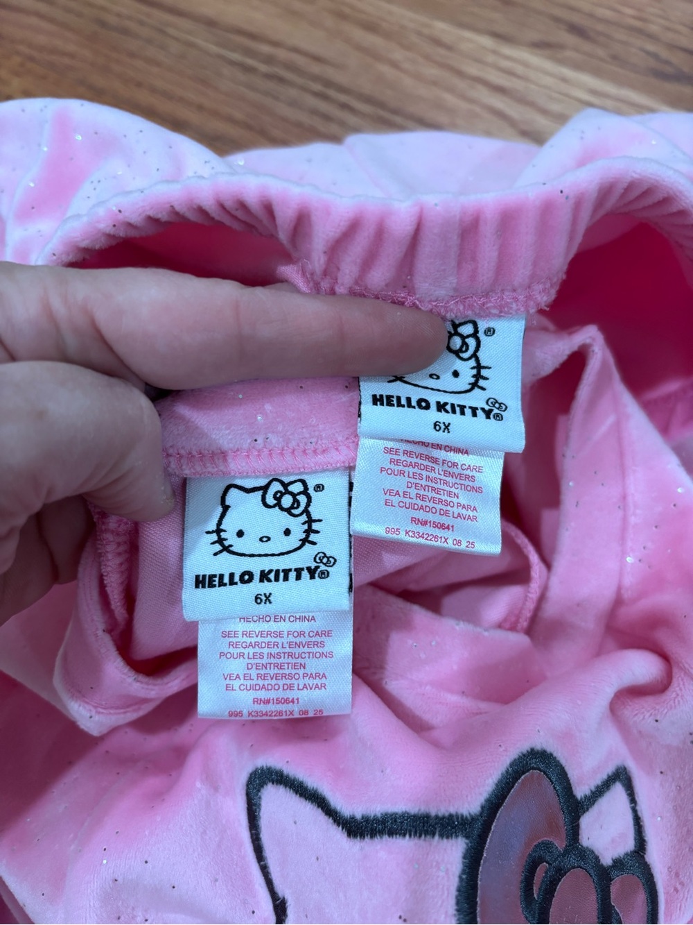 Hello Kitty Girls' Pink Sparkle Casual Set - Long Sleeve Top & Pants 6X - Picture 5 of 5